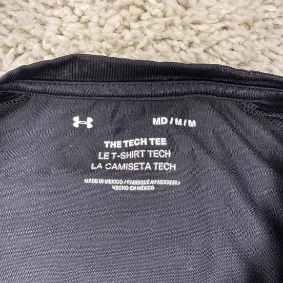 Under Armour Men's Size Medium The Tech Tee Black Color Excellent Condition - Picture 4 of 4